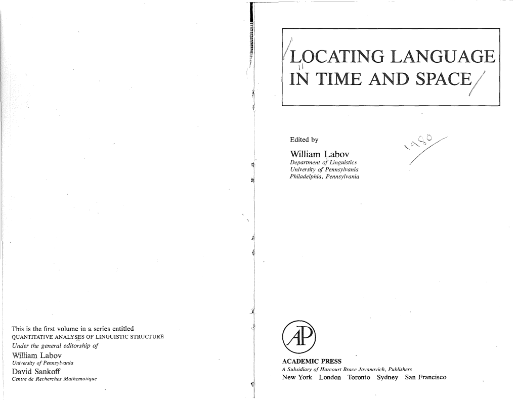 VARIATION in the GROUP and the INDIVIDUAL: the CASE of FINAL STOP DELETION 1 United Kingdom Edition Published by Gregory R