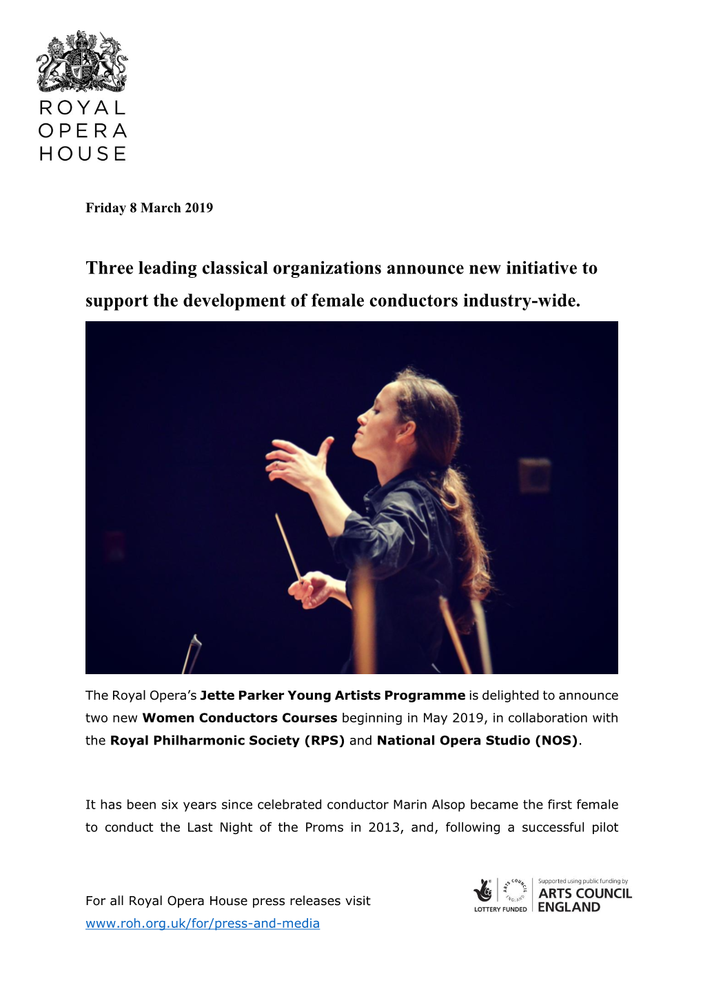 Three Leading Classical Organizations Announce New Initiative to Support the Development of Female Conductors Industry-Wide