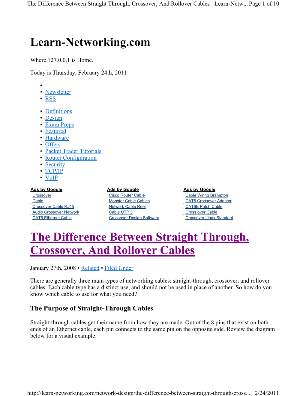 Learn-Networking.Com the Difference Between Straight Through