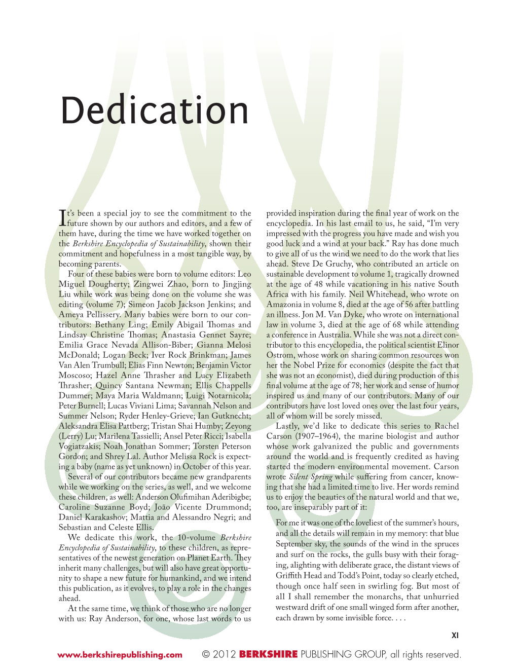 Dedication and Introduction