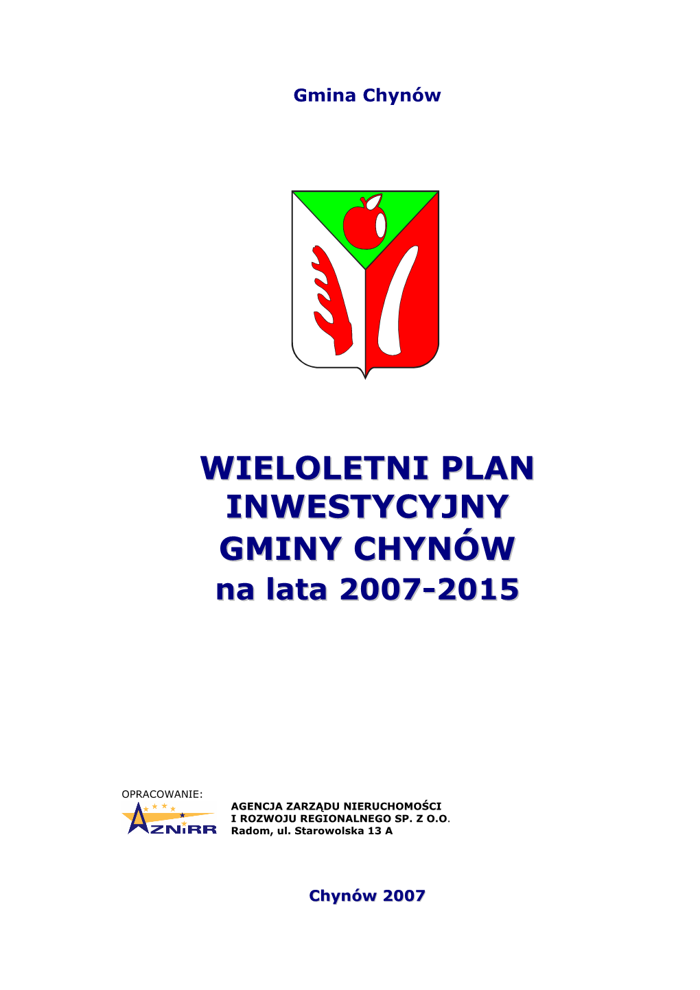 Wieloletni Plan Inwestycyjny Gminy Chynów