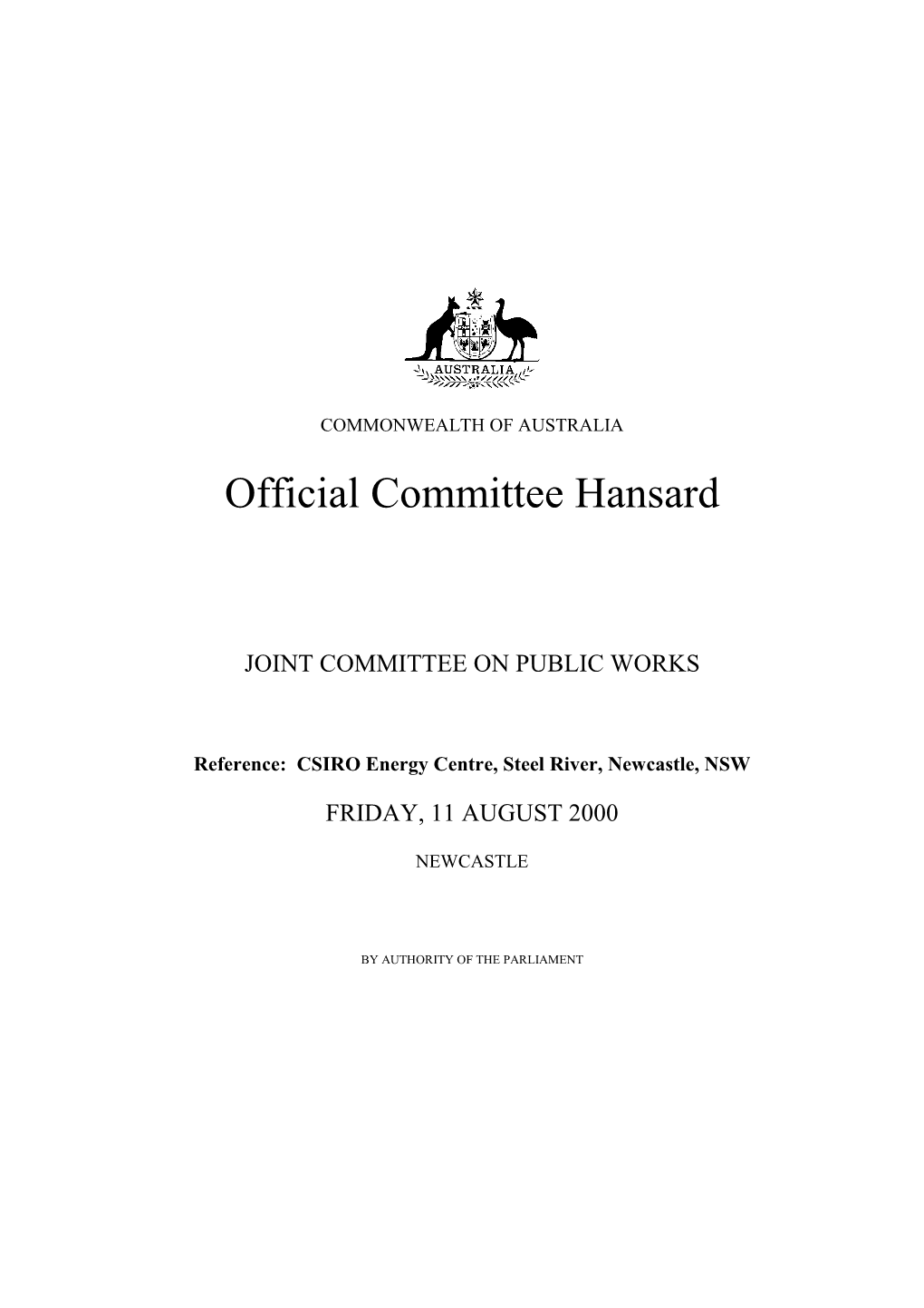 Official Committee Hansard