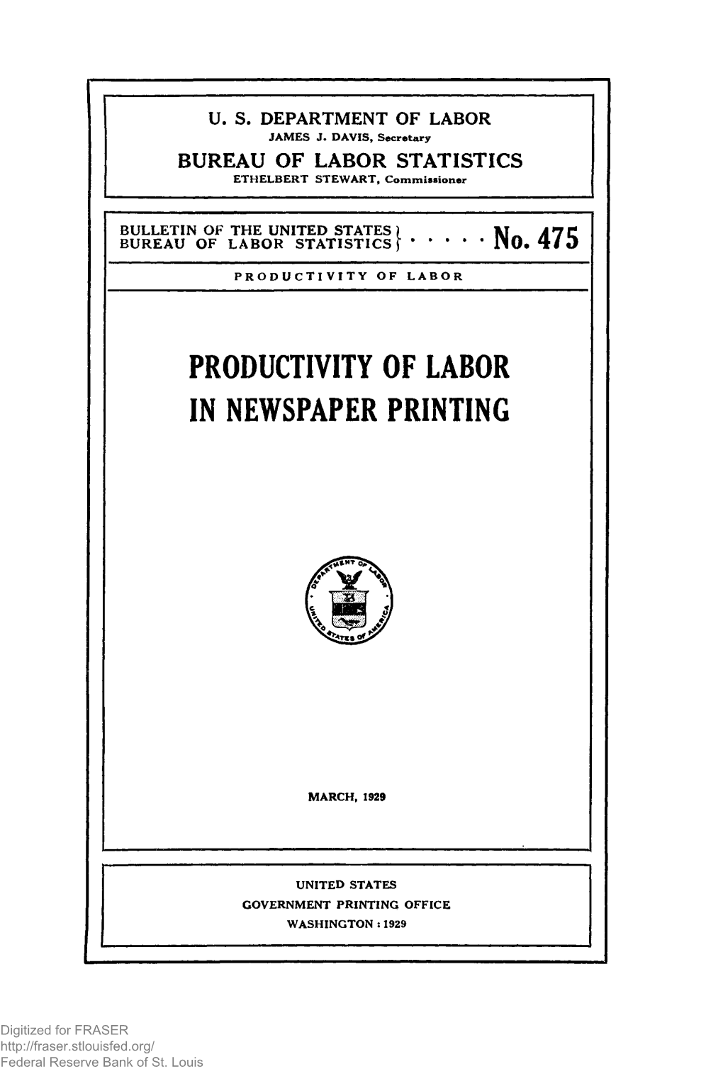 Productivity of Labor in Newspaper Printing