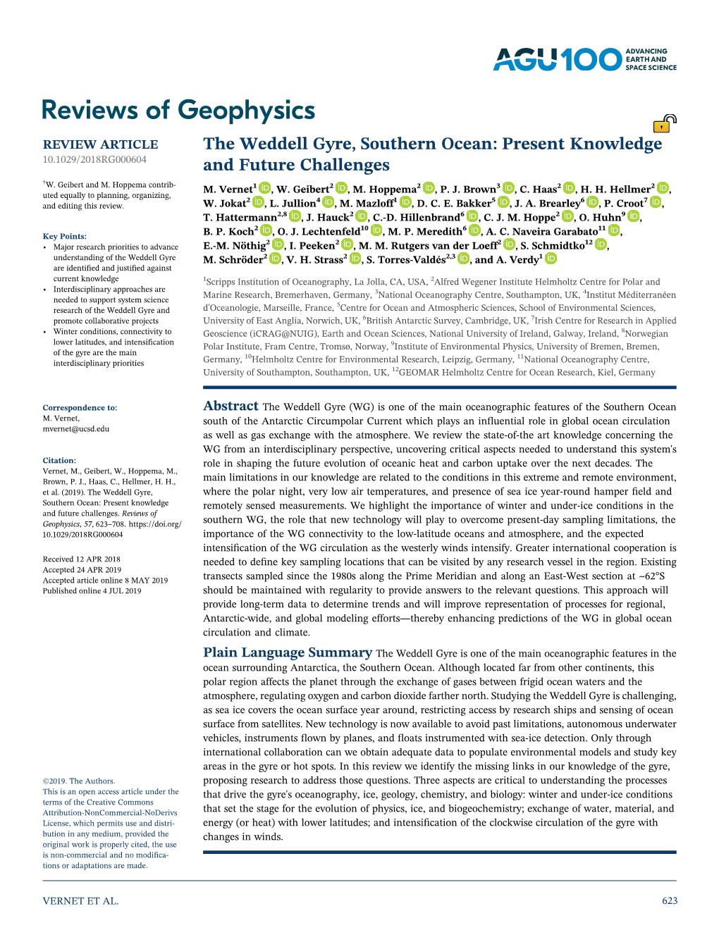 The Weddell Gyre, Southern Ocean: Present Knowledge and Future Challenges