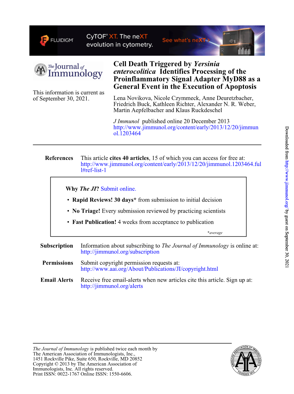 General Event in the Execution of Apoptosis a Proinflammatory Signal