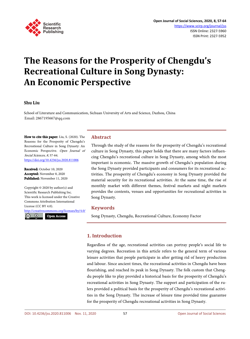 The Reasons for the Prosperity of Chengdu's Recreational Culture In