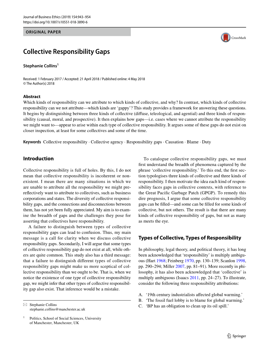 Collective Responsibility Gaps