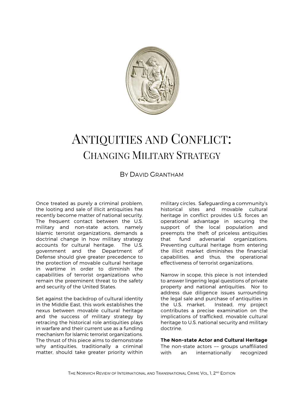 Antiquities and Conflict: Changing Military Strategy