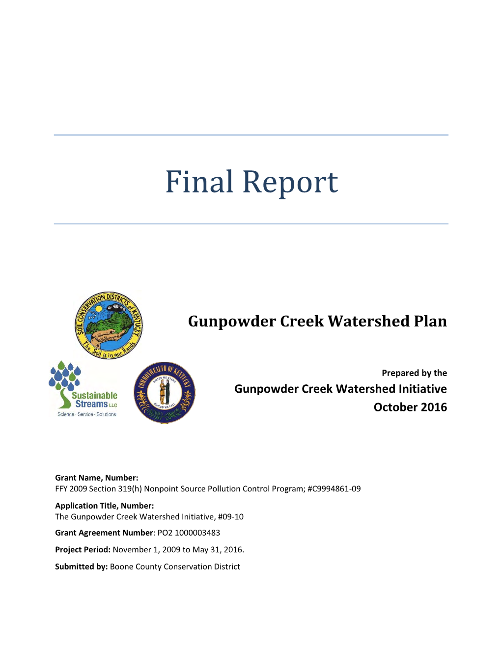 Gunpowder Creek Watershed Plan
