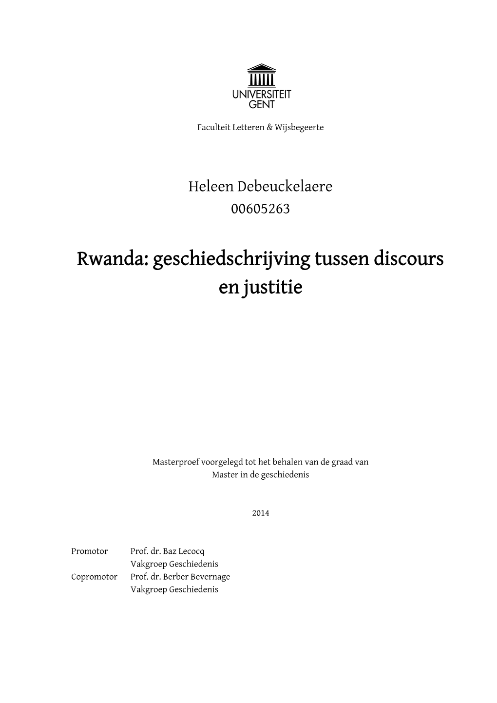 Rwanda: Geschiedschrijving Tussen Discours En Justitie