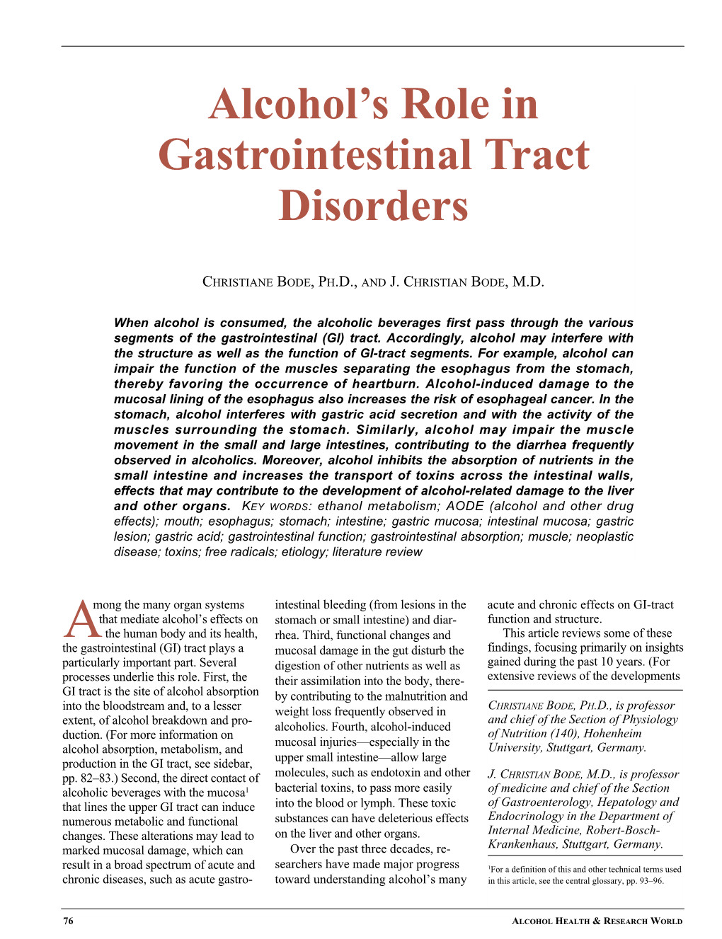 Alcohol's Role in Gastrointestinal Tract Disorders