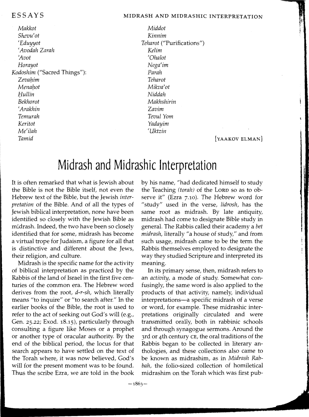 Midrash and Midrashic Interpretation