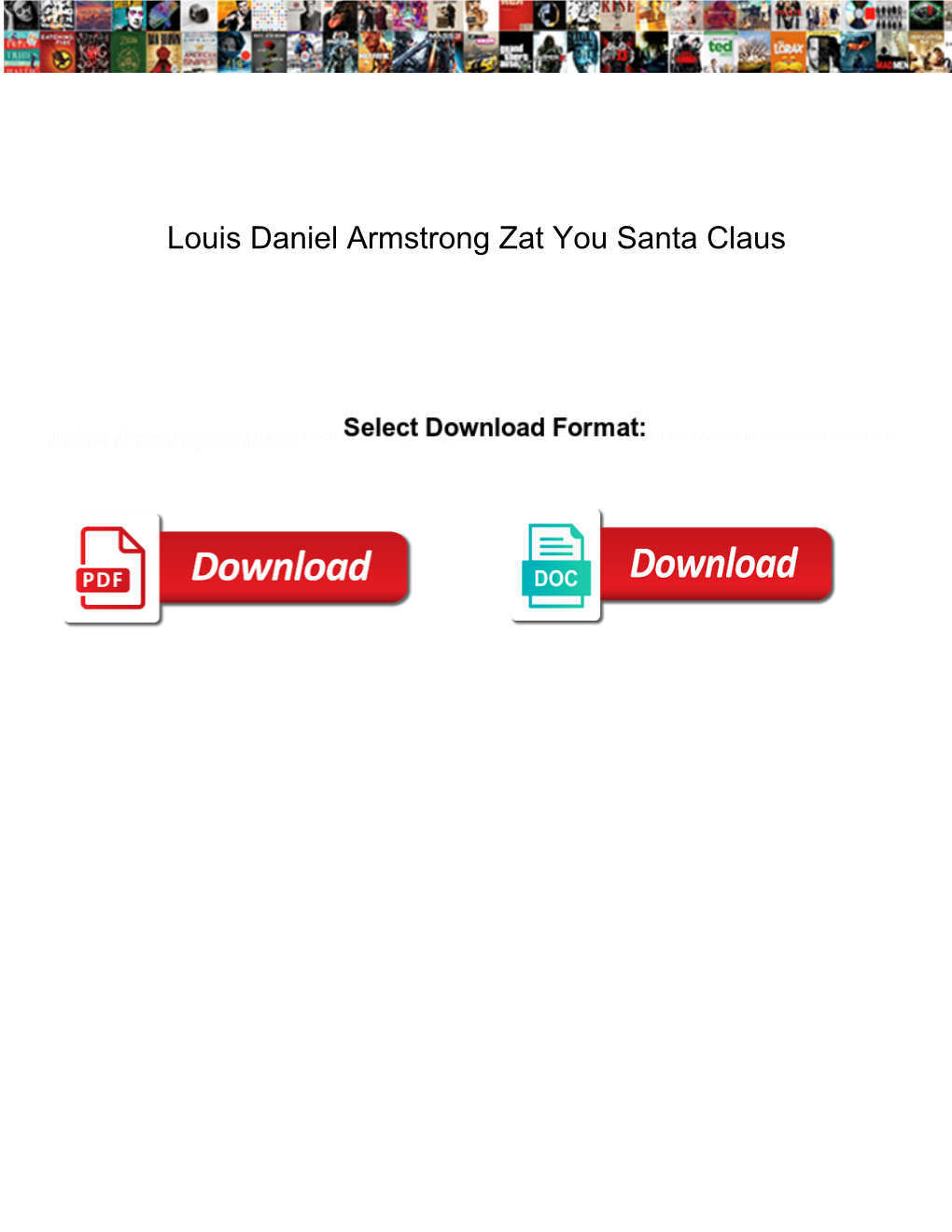 Louis Daniel Armstrong Zat You Santa Claus