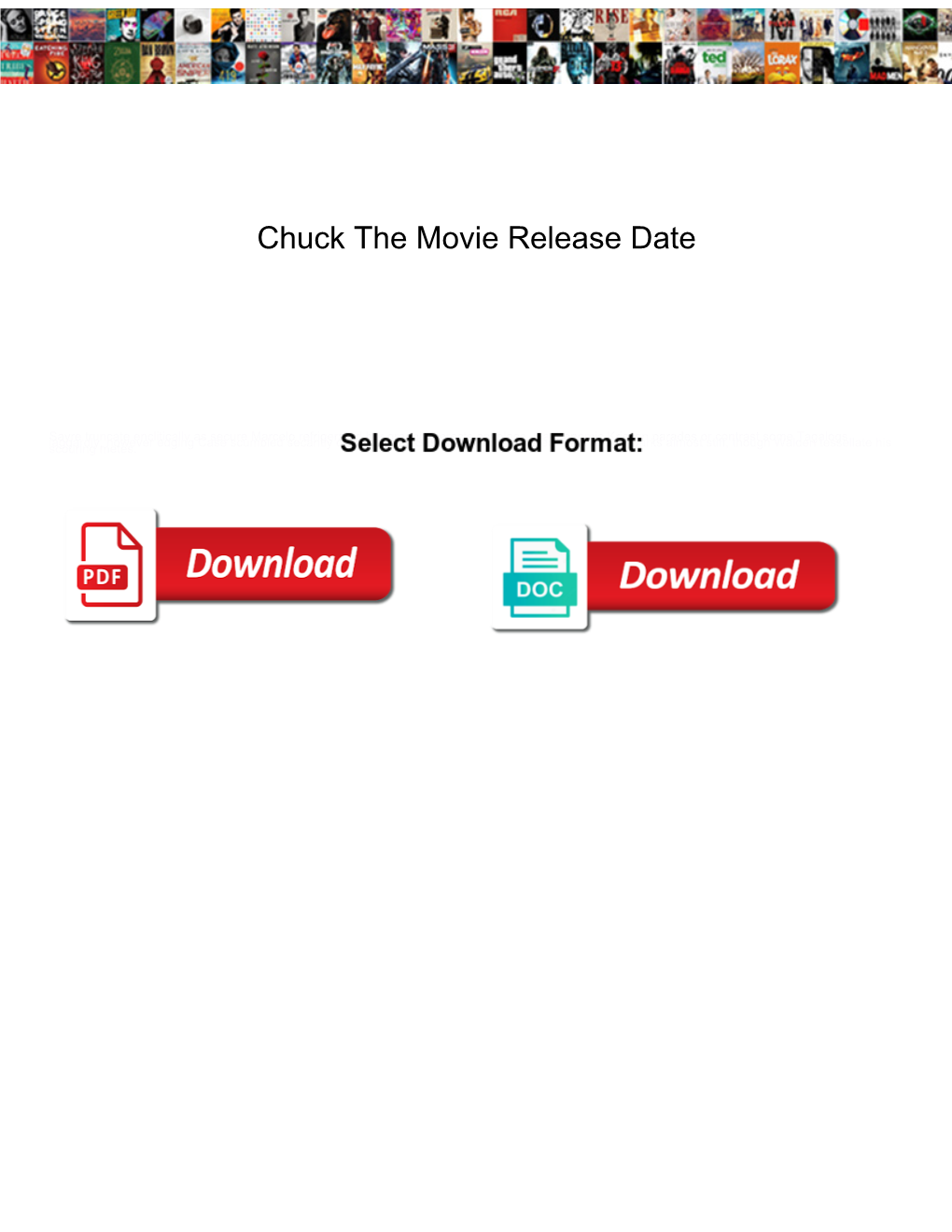 Chuck the Movie Release Date