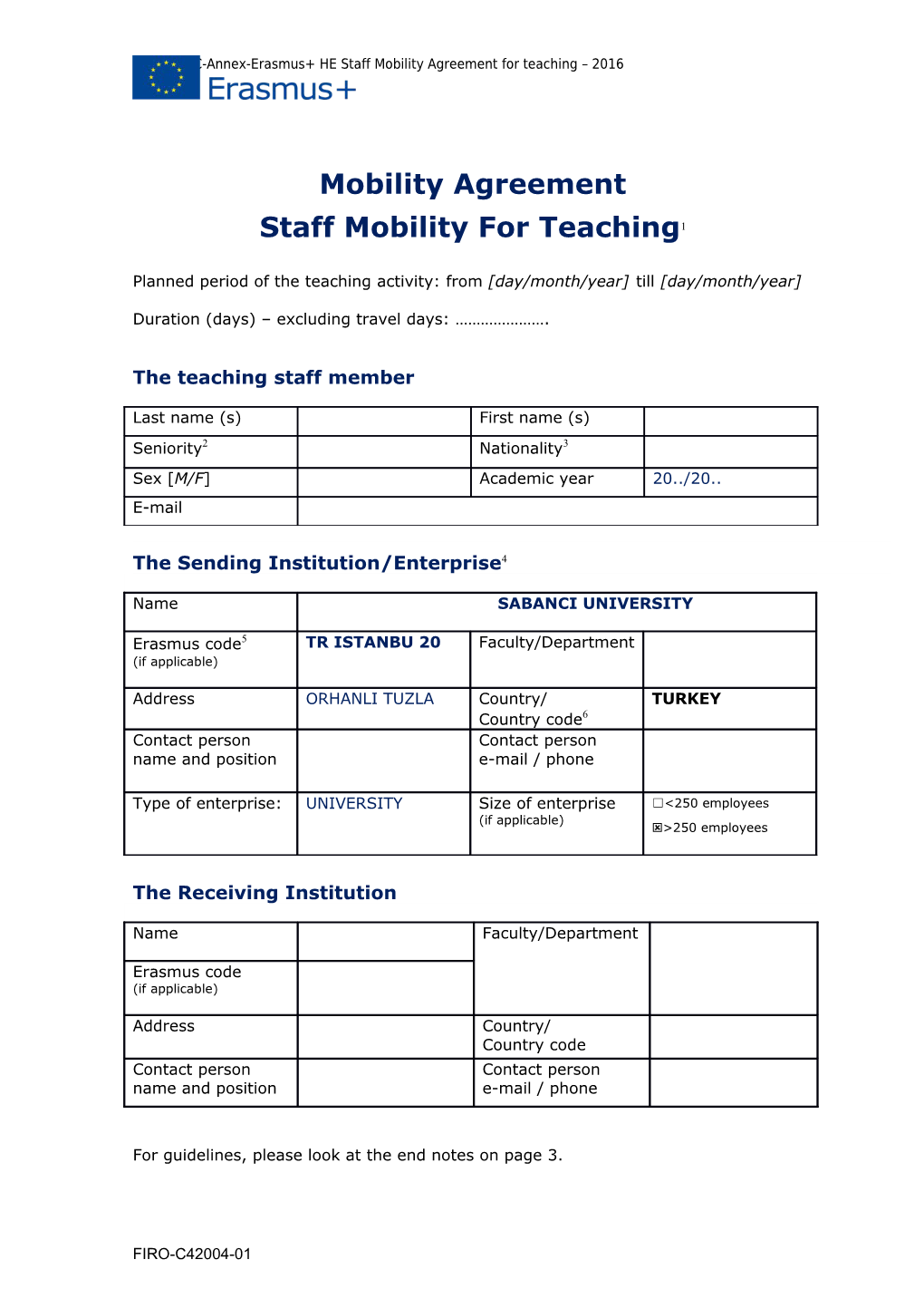 Gfna-II.7-C-Annex-Erasmus+ HE Staff Mobility Agreement for Teaching 2016