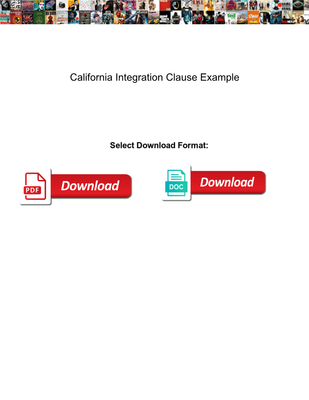 California Integration Clause Example