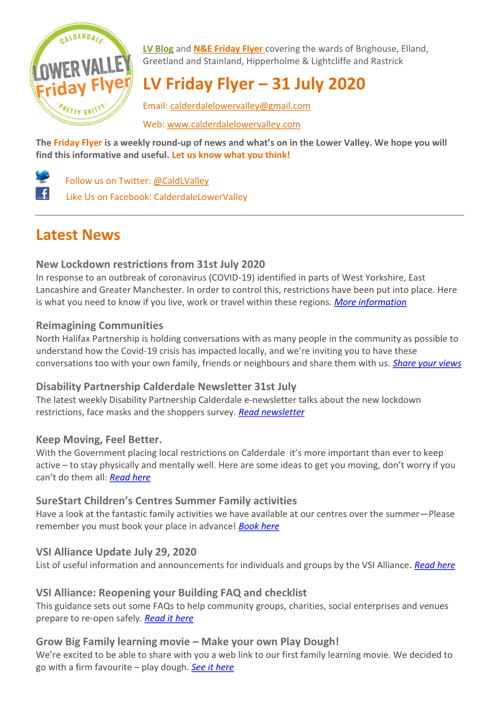 LV Friday Flyer – 31 July 2020