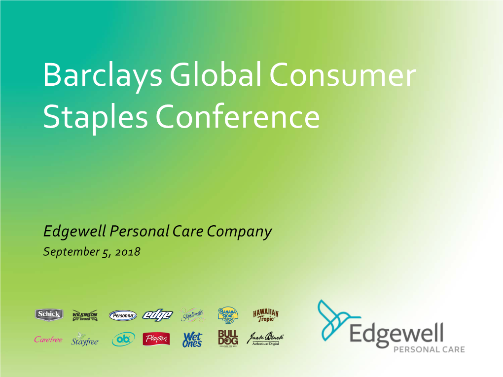 Barclays Global Consumer Staples Conference