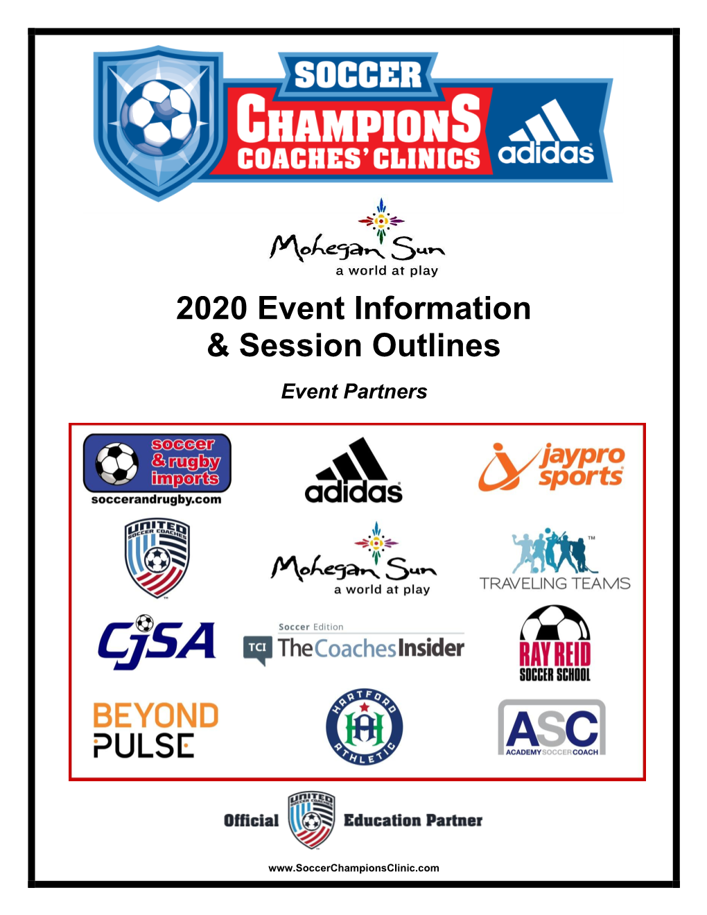 2020 Event Information & Session Outlines