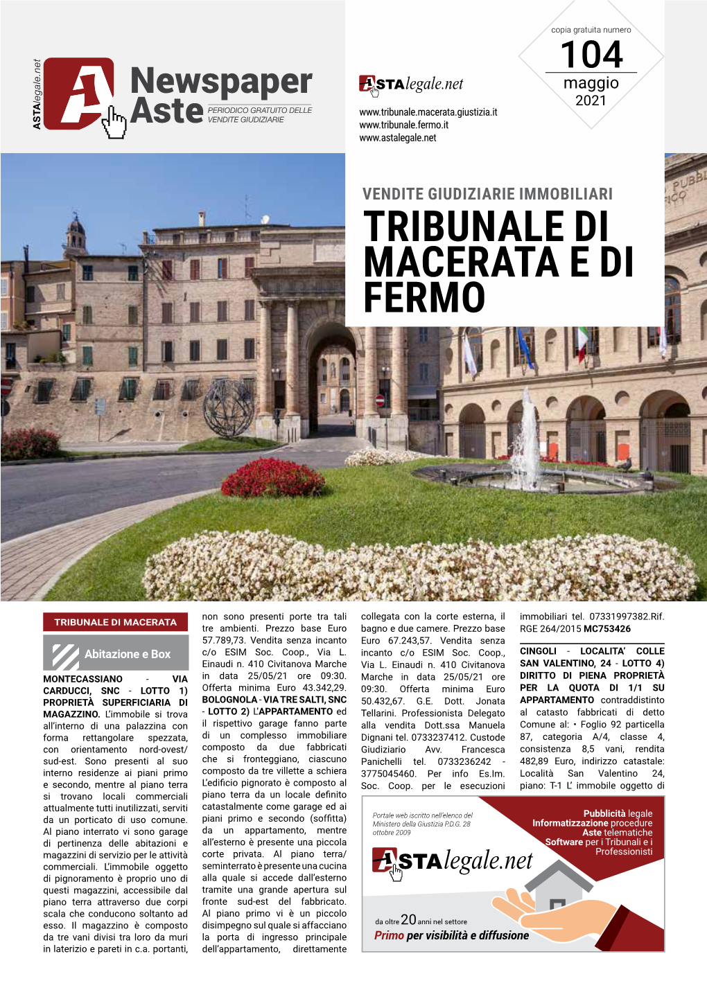 Tribunale Di Macerata E Di Fermo N° 104 / 2021 Ore 09:50