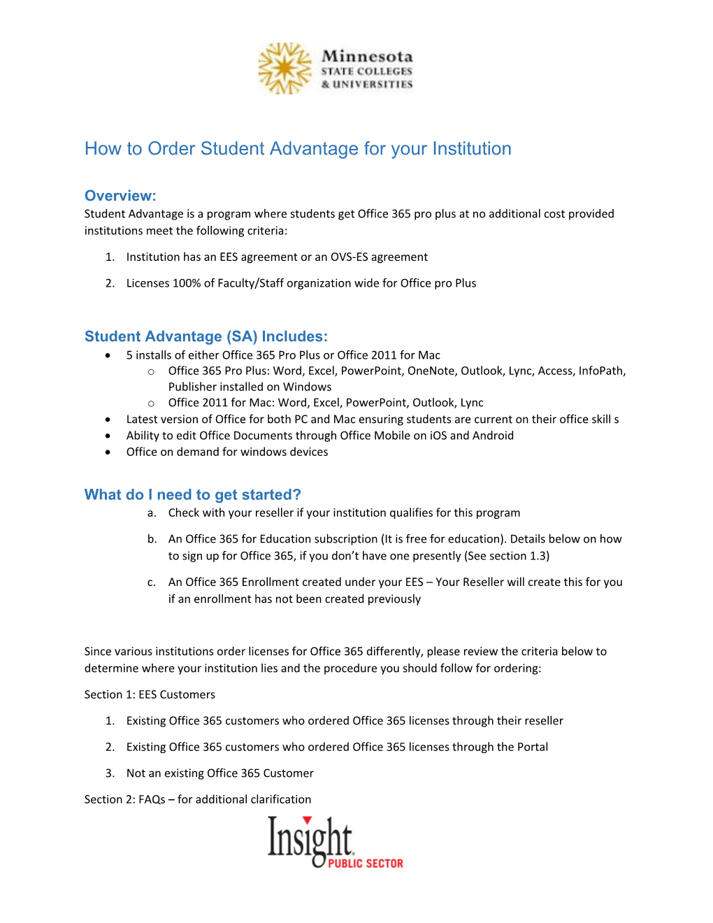 How to Order Student Advantage for Your Institution