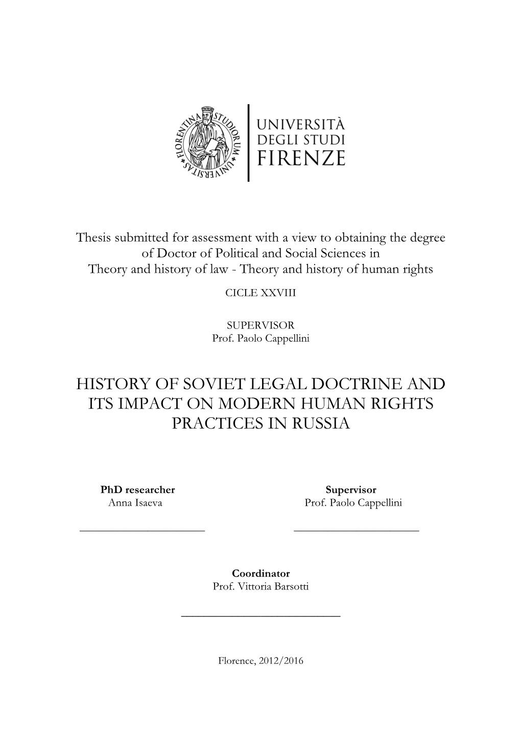 History of Soviet Legal Doctrine and Its Impact on Modern Human Rights Practices in Russia