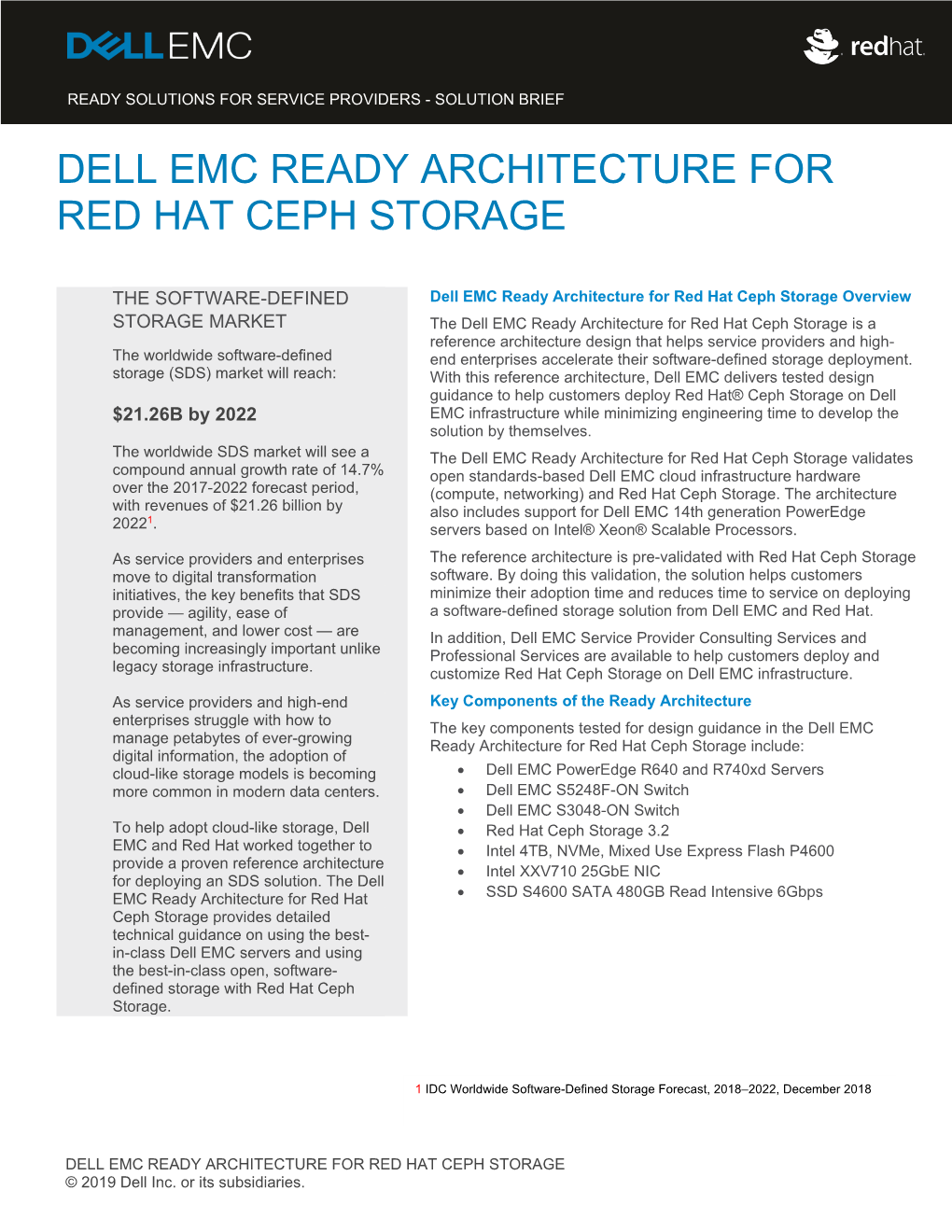 Dell EMC Ready Architecture for Red Hat Ceph Storage Solution Brief