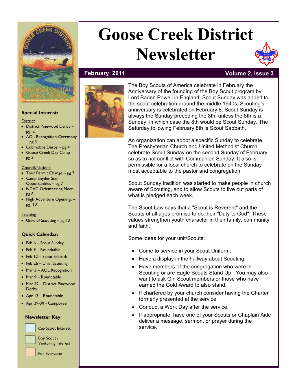 Goose Creek District Newsletter