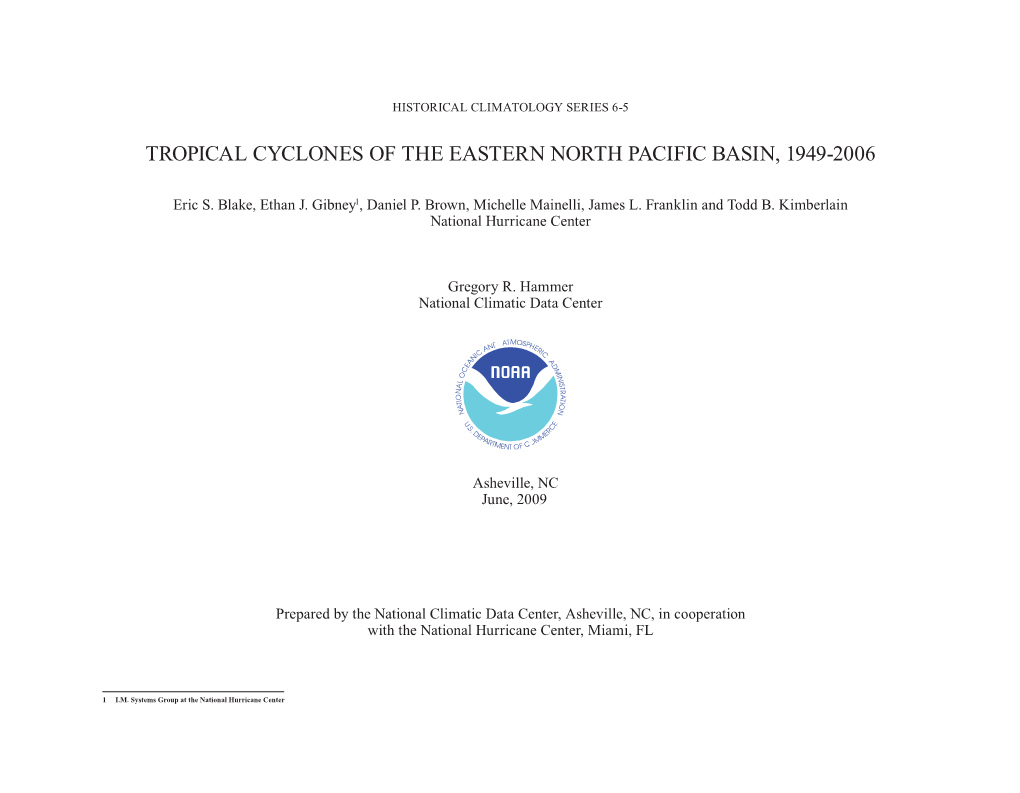 Tropical Cyclones of the Eastern North Pacific Basin, 1949-2006