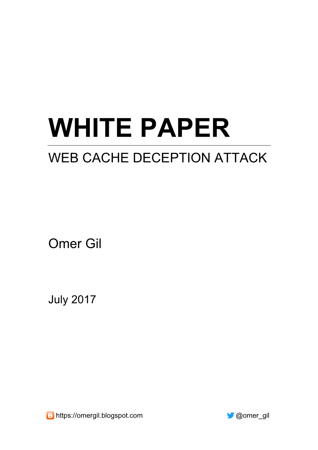 White Paper Web Cache Deception Attack