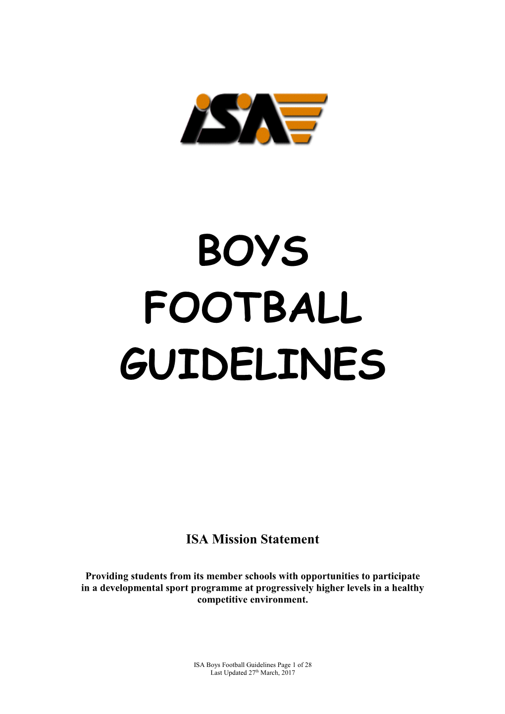 Boys Football Guidelines