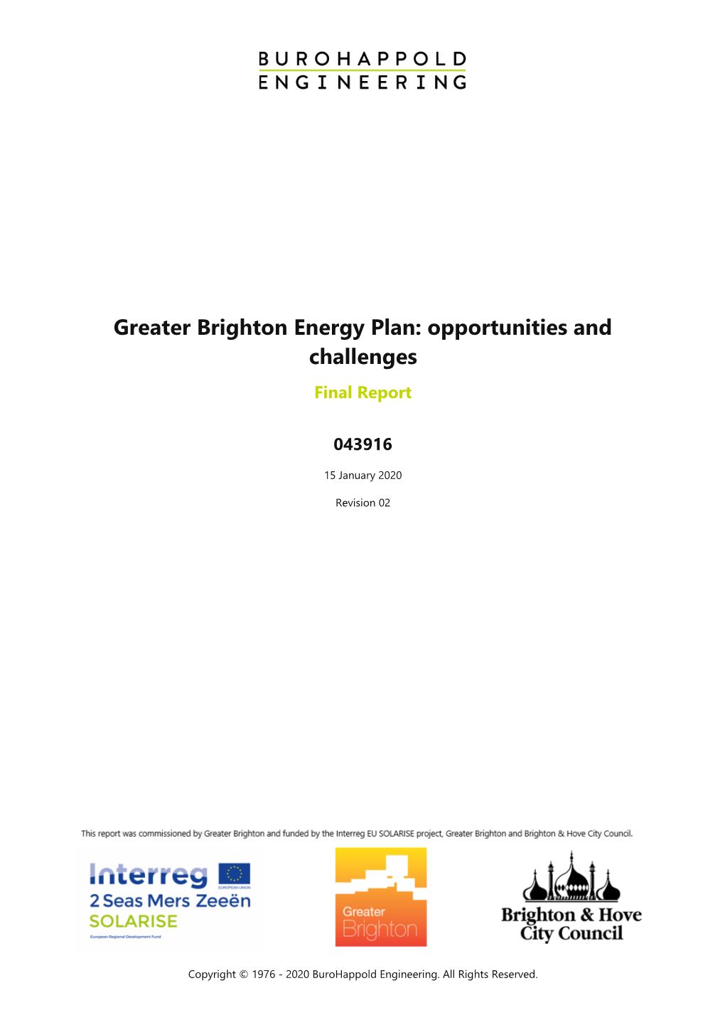 Greater Brighton Energy Plan: Opportunities and Challenges Final Report