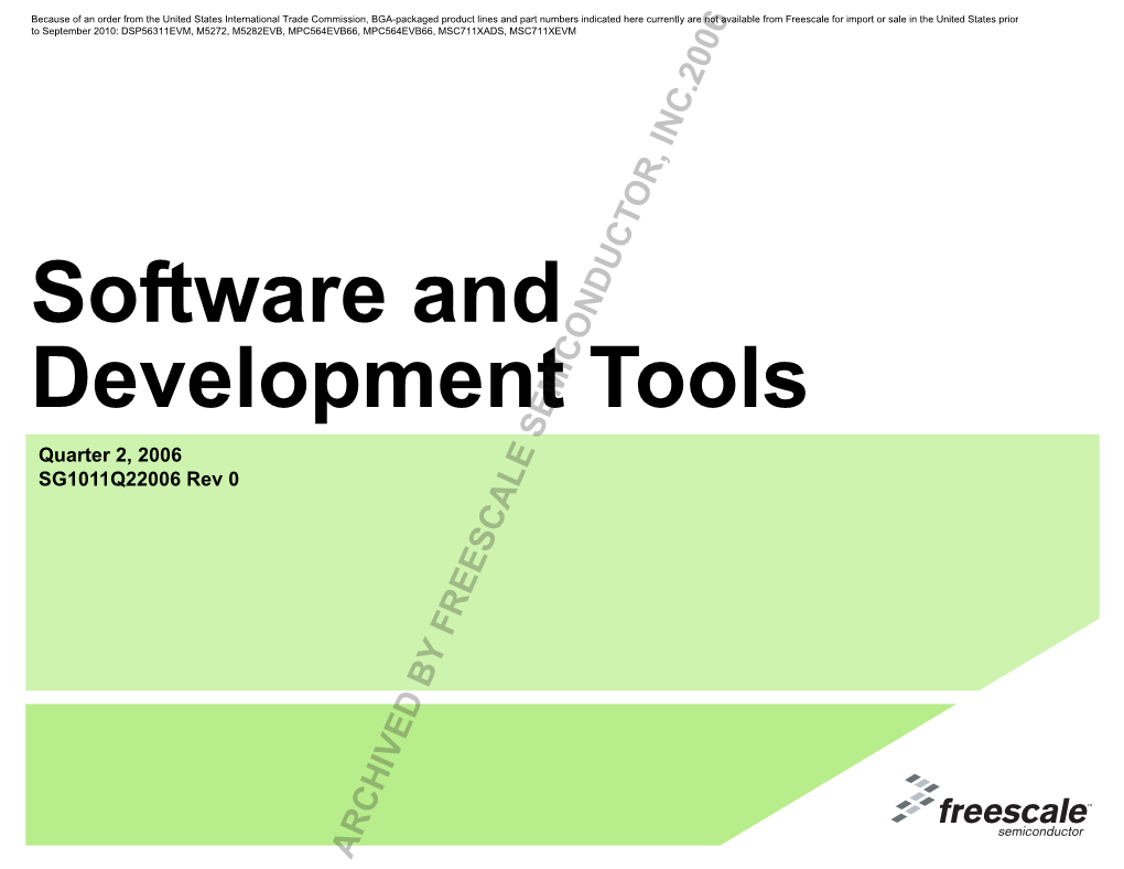 Software and Development Tools Selector Guide SG1011