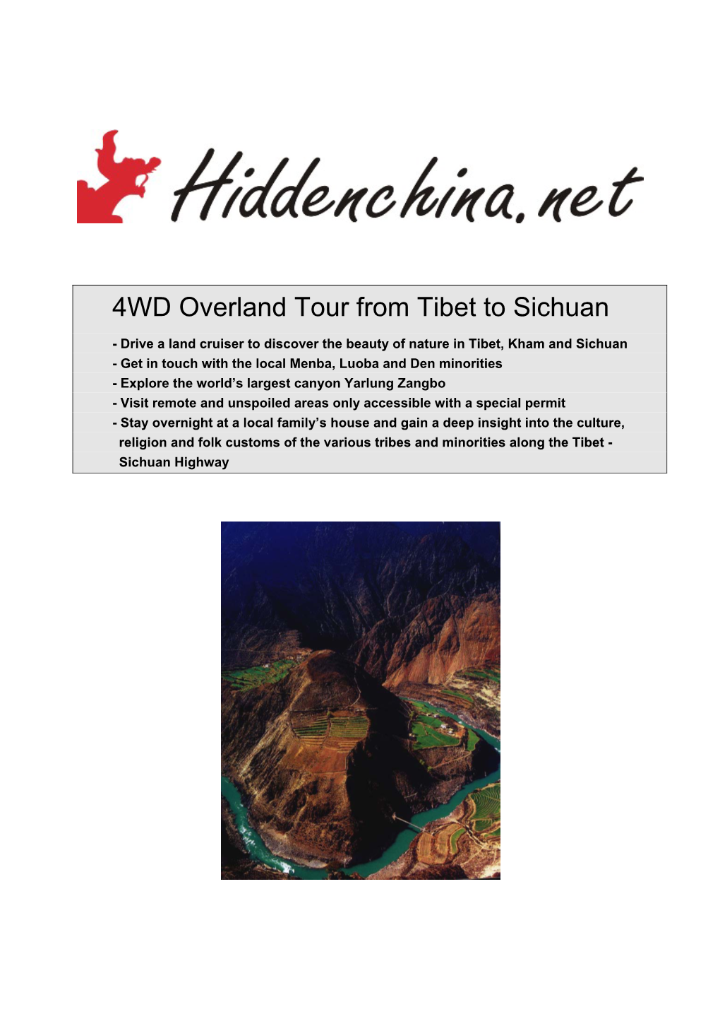 4WD Overland Tour from Tibet to Sichuan