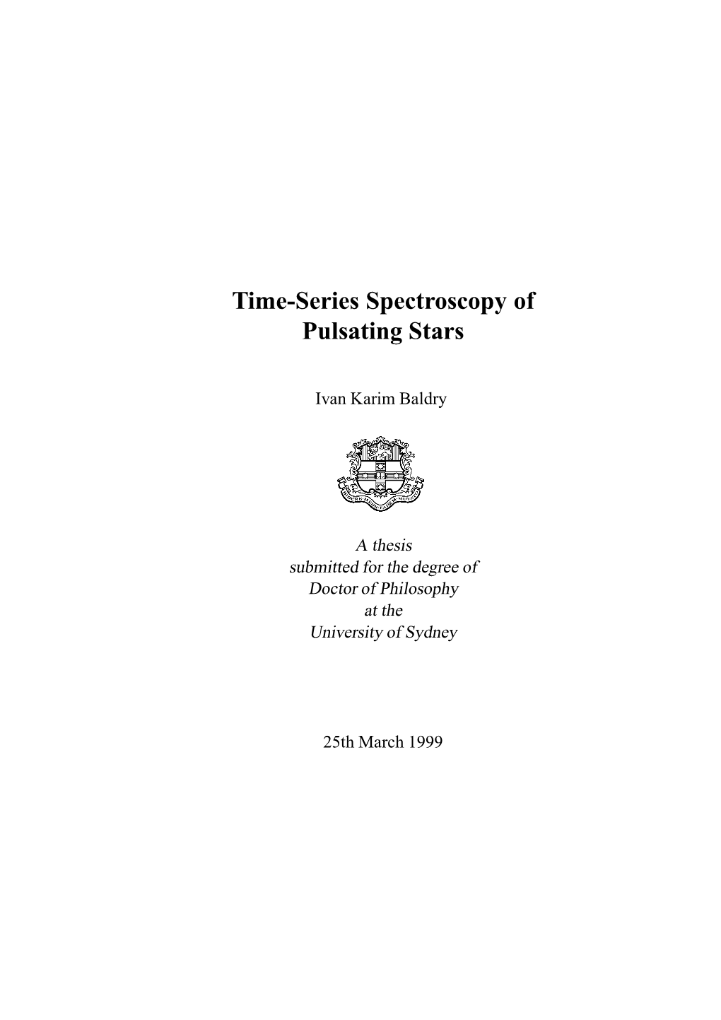 Time-Series Spectroscopy of Pulsating Stars