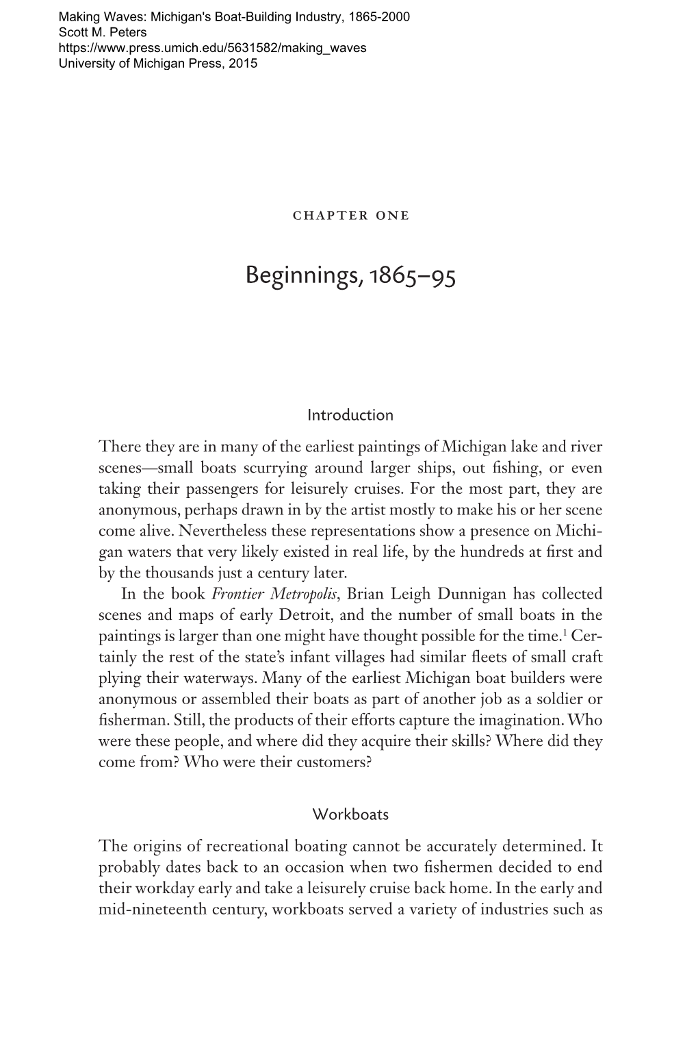 Making Waves: Michigan's Boat-Building Industry, 1865-2000 Scott M