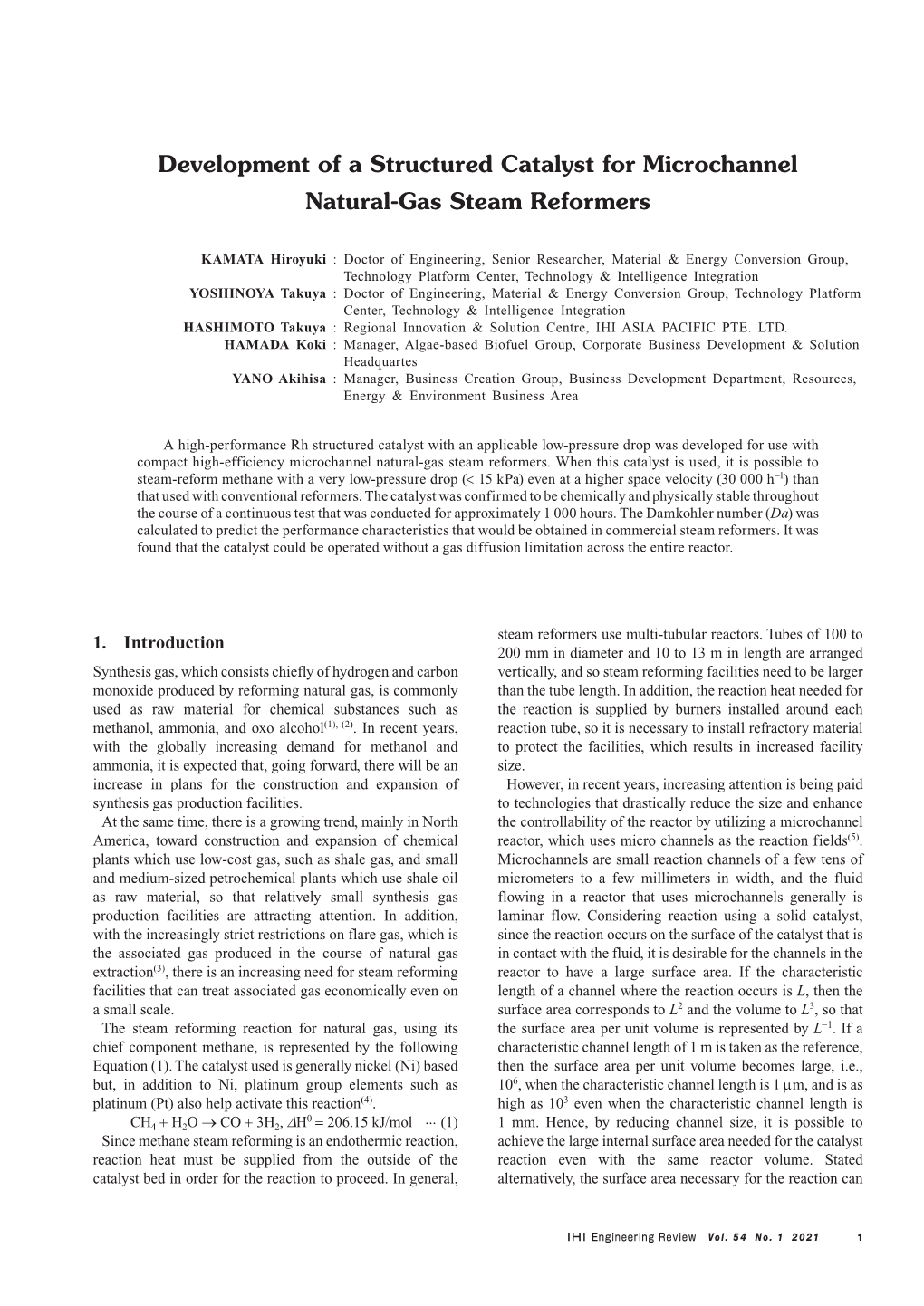 Development of a Structured Catalyst for Microchannel Natural-Gas Steam Reformers