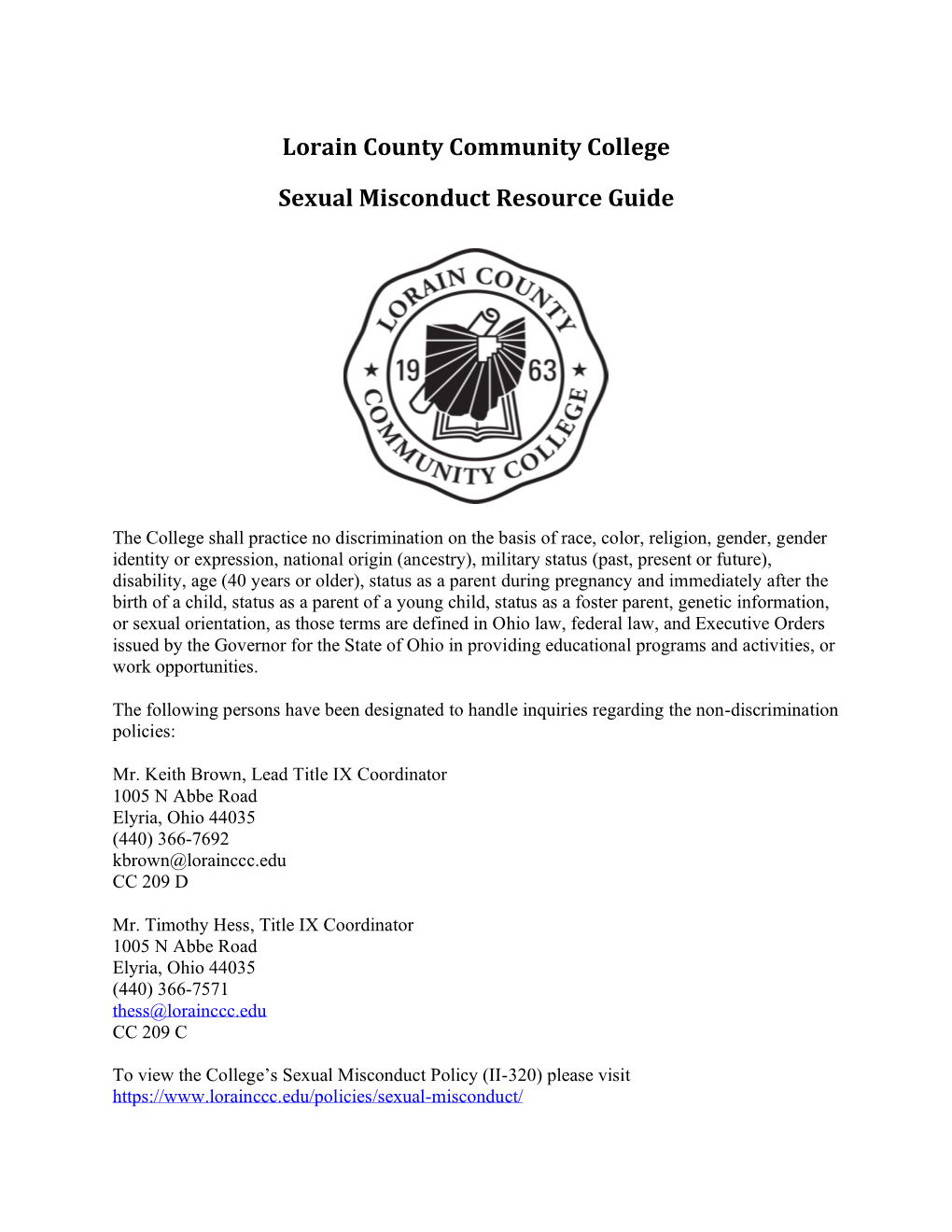 Sexual Misconduct Resource Guide