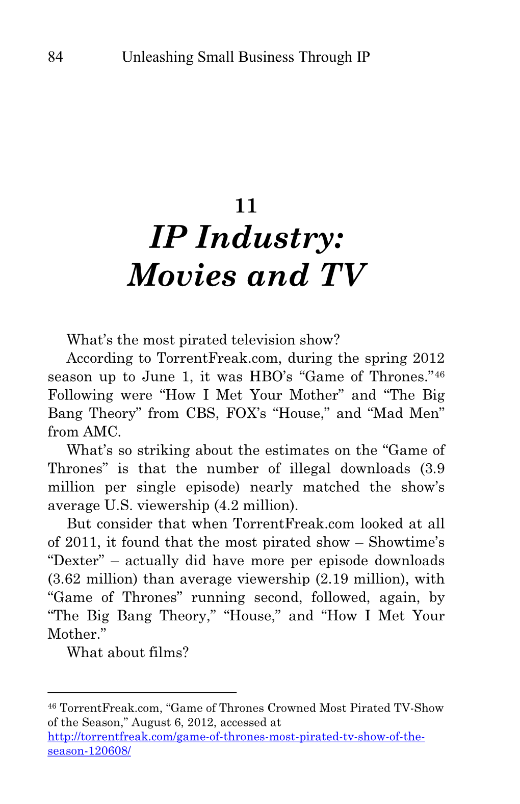 IP Industry: Movies and TV