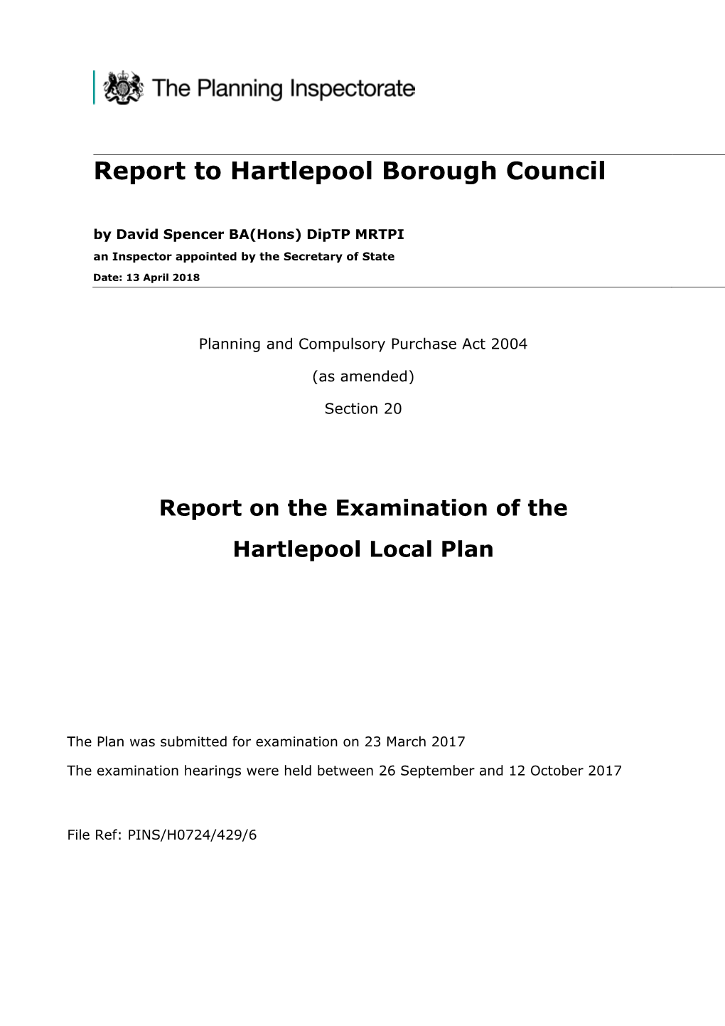 Report to Hartlepool Borough Council