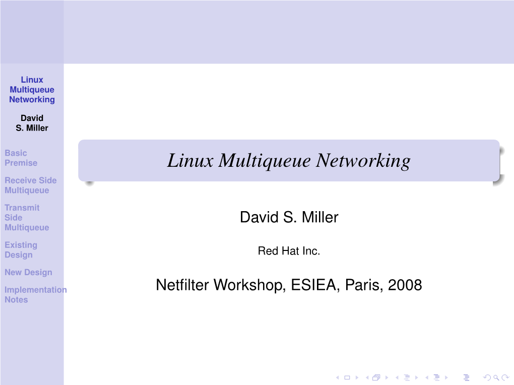 Linux Multiqueue Networking