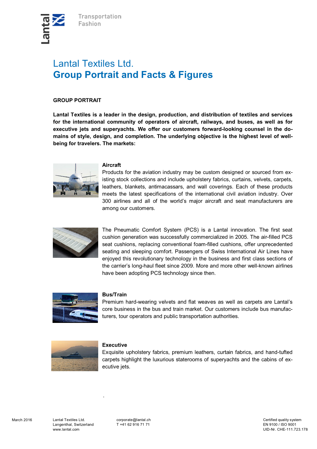 Lantal Textiles Ltd. Group Portrait and Facts & Figures
