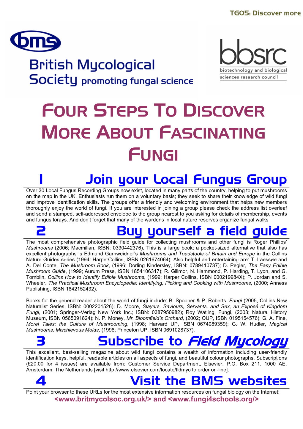 Four Steps to Discover More About Fascinating Fungi