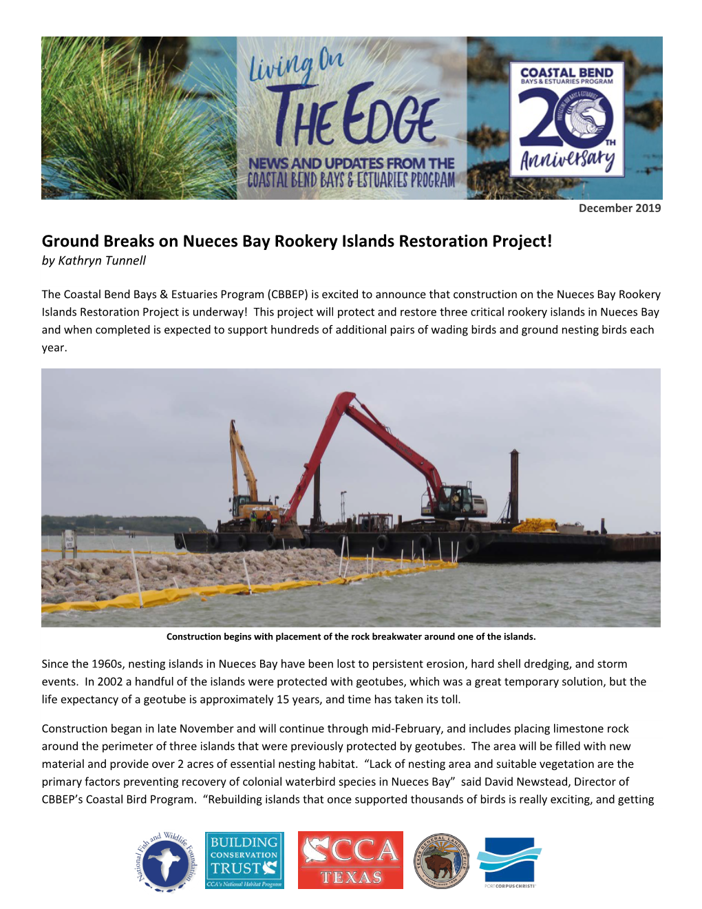 Ground Breaks on Nueces Bay Rookery Island Restoration