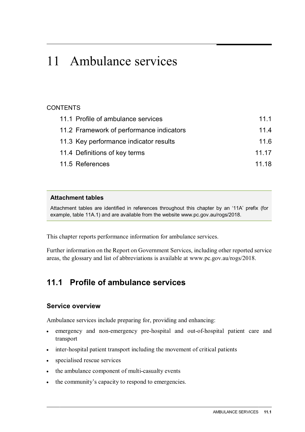 Chapter 11 Ambulance Services