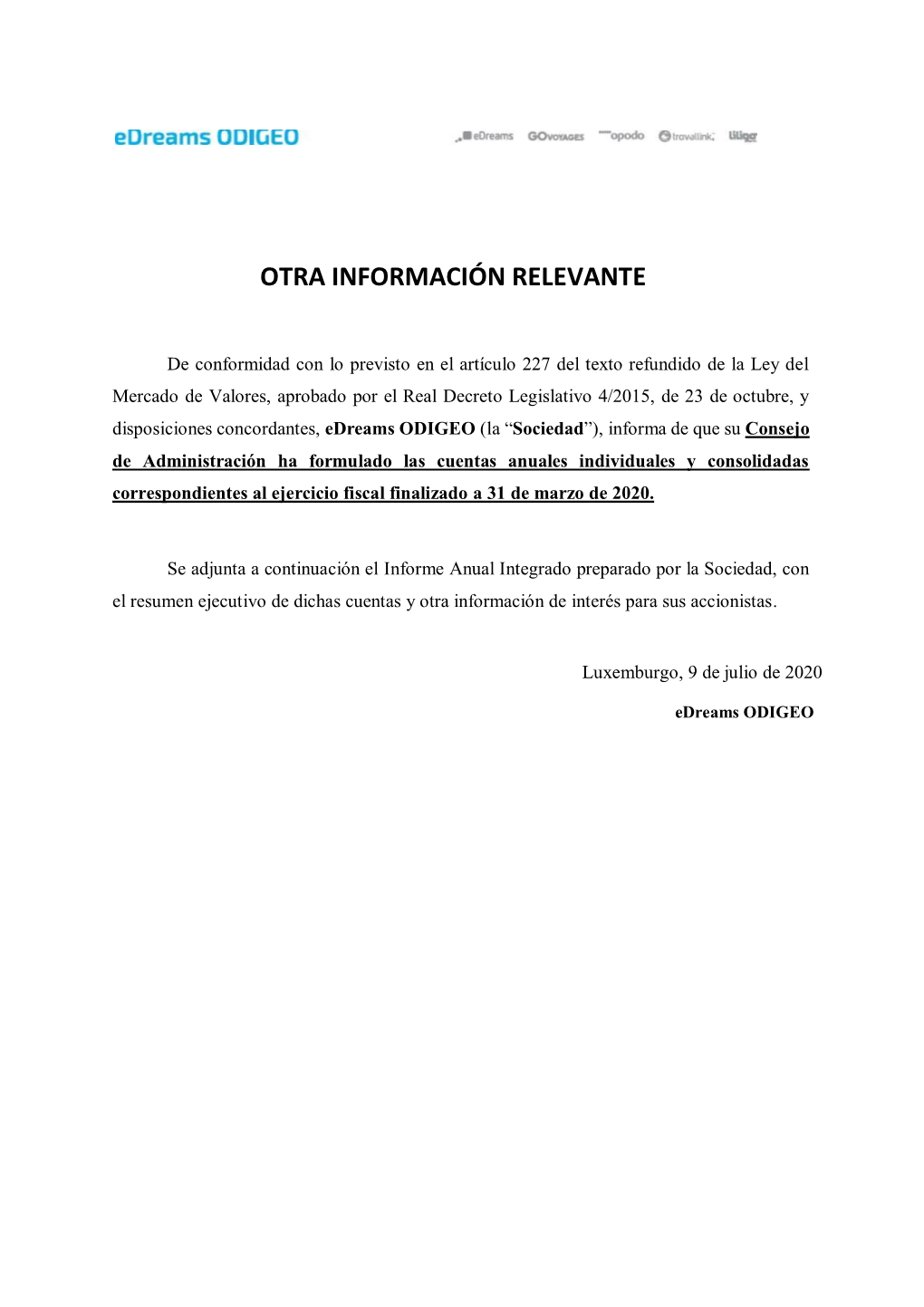 Otra Información Relevante