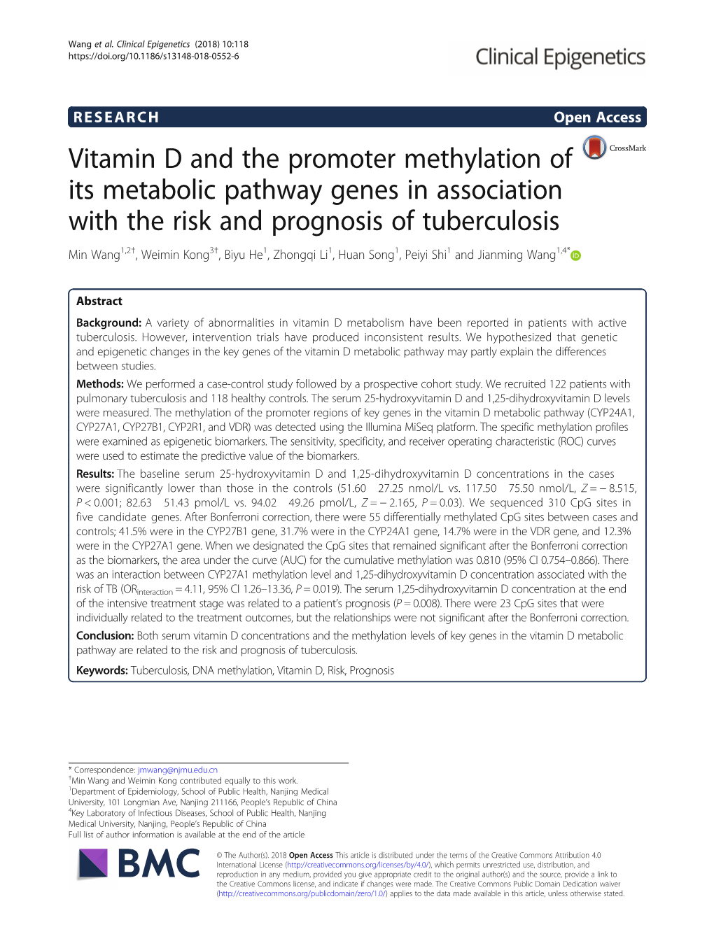 Vitamin D and the Promoter Methylation of Its Metabolic