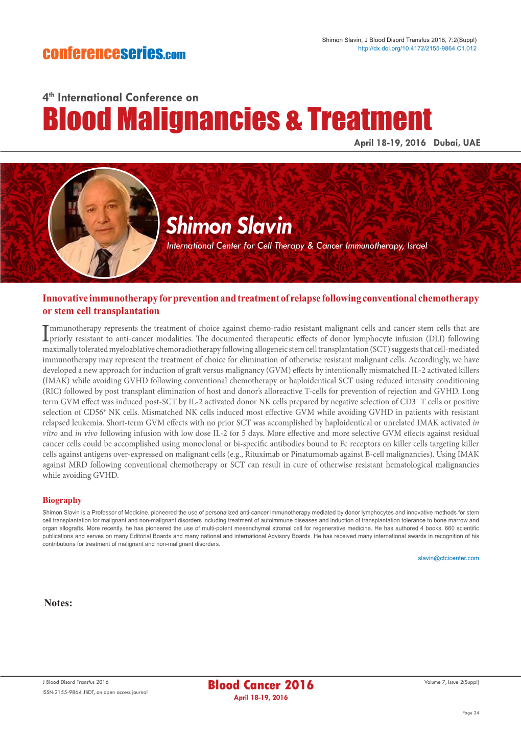 Blood Malignancies & Treatment