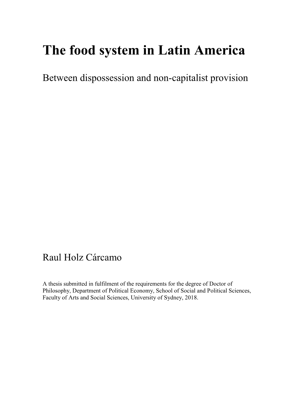 The Food System in Latin America