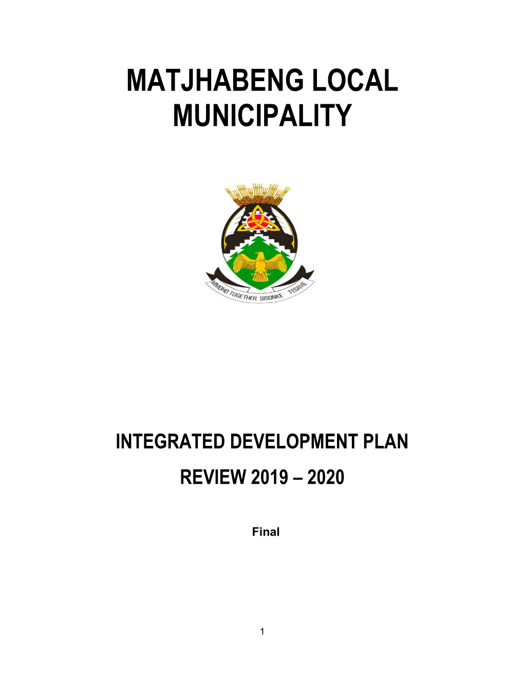 Integrated Development Plan Review 2019 – 2020